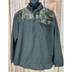 Realtree Mens Polyester Gray 1/4 Zip Pullover Jacket XL